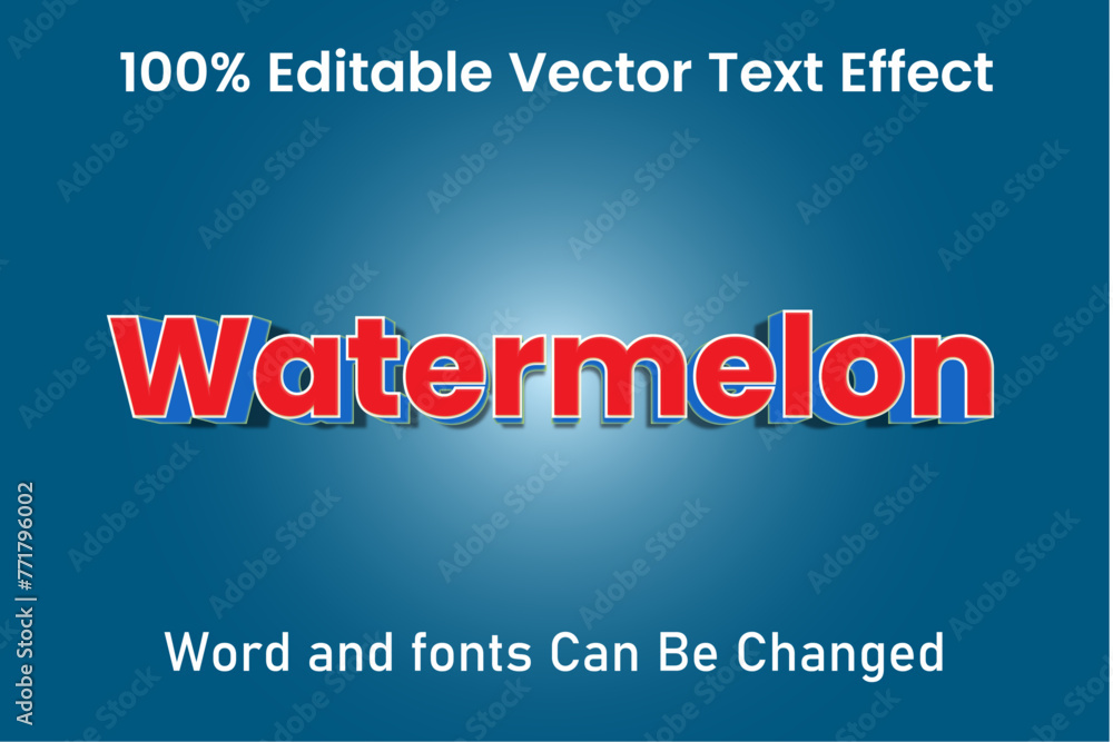 Watermelon Editable 3d text style effect vector template
Watermelon Editable 3d text style effect vector template