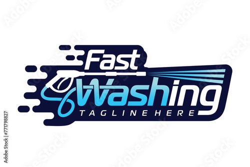 Fast Washing lettering logo, Fast Washing logo