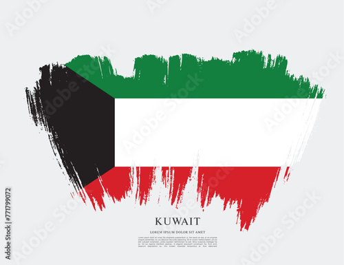Flag of Kuwait, vector illustration 