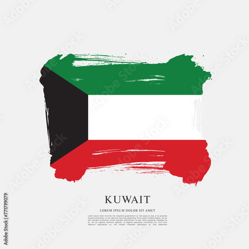 Flag of Kuwait, vector illustration 