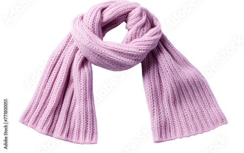 A delicate pink scarf gracefully drapes across a pristine white background