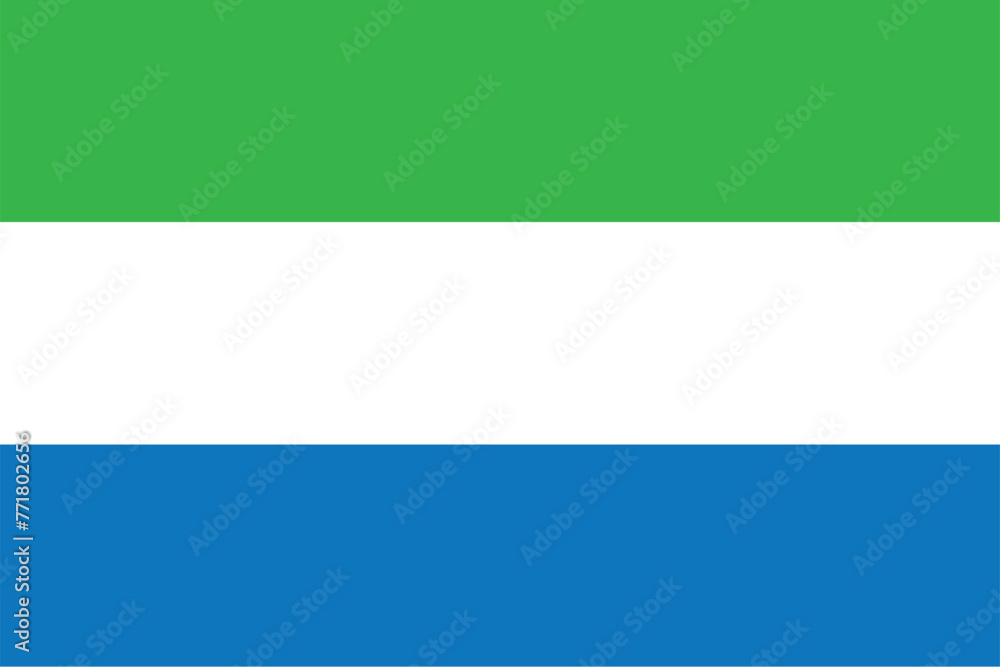 Flag of Sierra Leone, vector illustration  - obrazy, fototapety, plakaty 