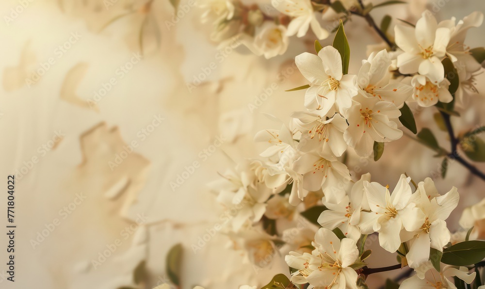 Flowers on a cream colored background Flowers on a cream colored background