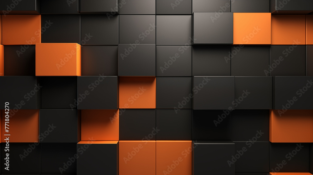 abstract background design of black and orange panels forming geometric pattern. abstract background design of black and orange panels forming geometric pattern.