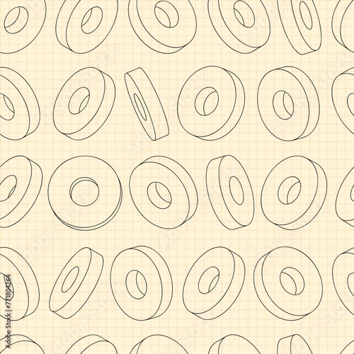 Mechanical engineering drawings on blue background. Cutter, assembly tool with replaceable multi-faceted plate. Technical Design. Cover. Blueprint. Vector illustration.