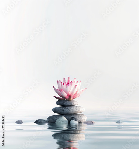 zen stones and lotus