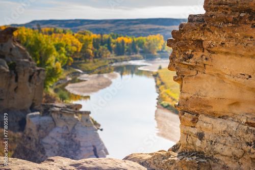 Writing on stone historic provincial park in Alberta Canada photo