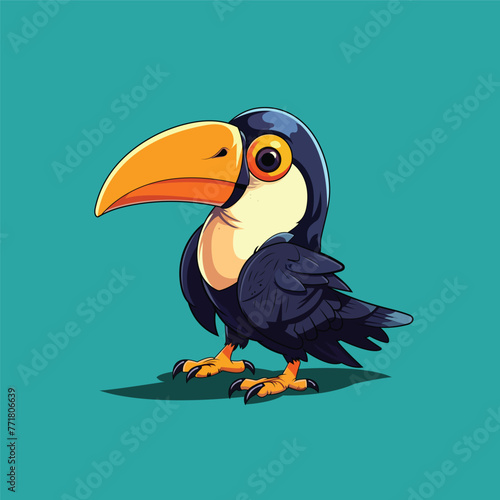 Illustration vector graphic of Toucan Bird. Suitable for Manufacturing T-Shirt, Sticker, Coloring Book, etc.  photo