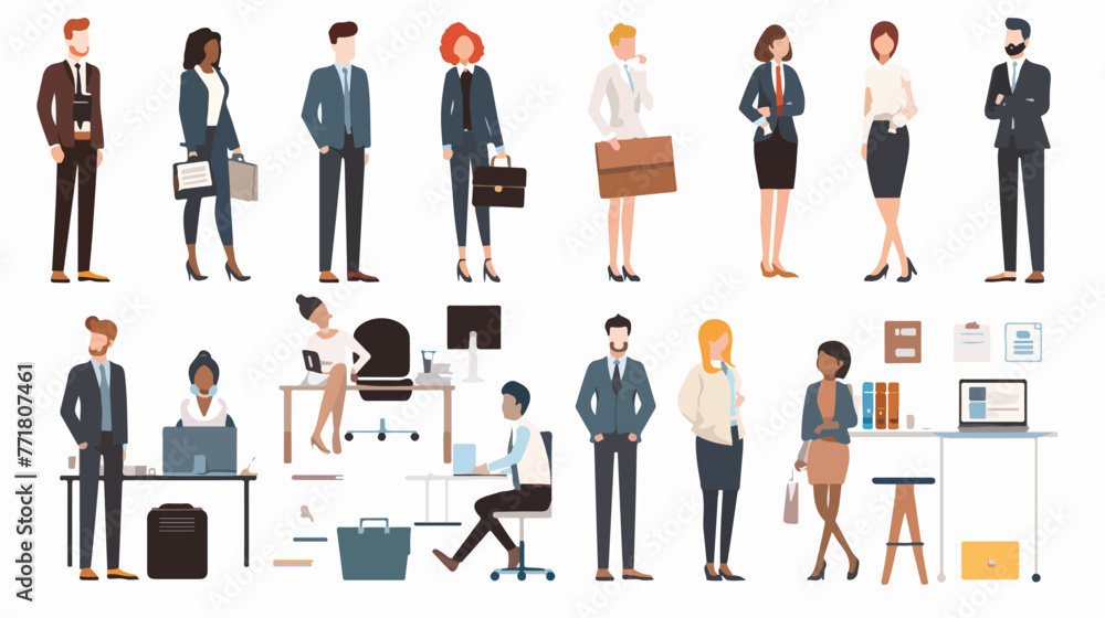 Business and Workforce over white background vector