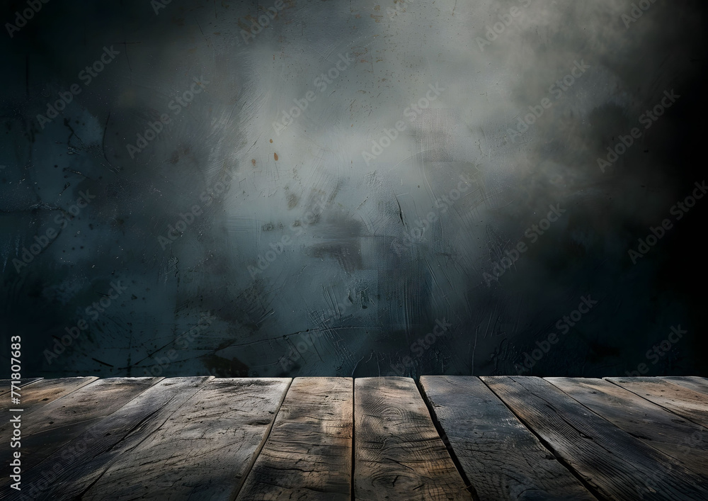 Empty wooden table top with blurred dark background for product display presentation. Empty wooden table top with blurred dark background for product display presentation.