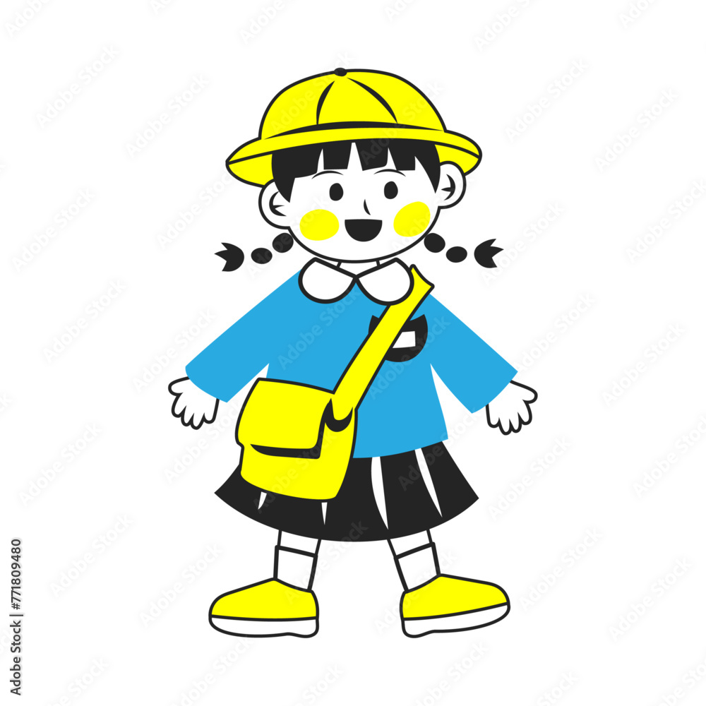 幼稚園児の女の子。シンプルなベクターイラスト。
A kindergarten girl. Simple vector illustration. 幼稚園児の女の子。シンプルなベクターイラスト。
A kindergarten girl. Simple vector illustration.