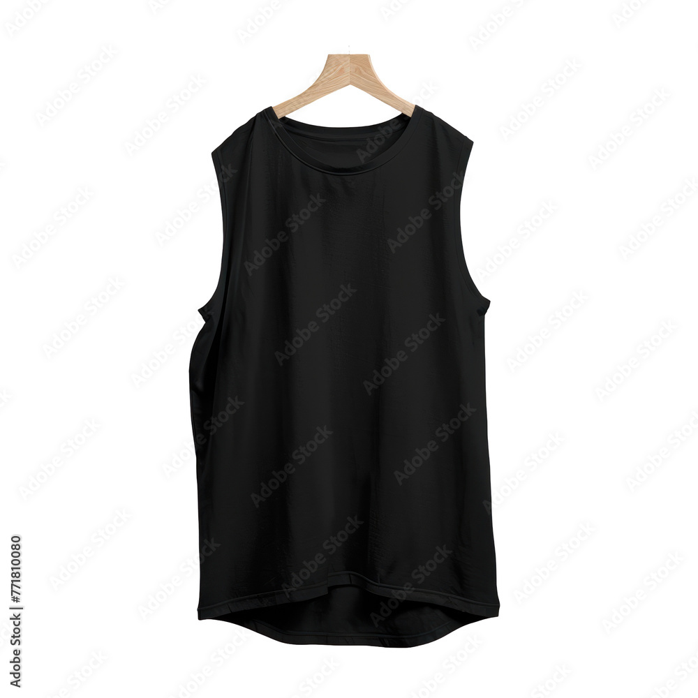 Sleeveless shirt on wooden hanger active fashion design