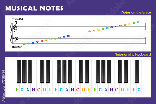 Music education poster for students learning. 
