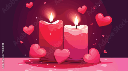 Candle Valentine day For Dating Dinner Loving coupl