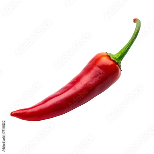 Spicy chili pepper isolated on transparent background.