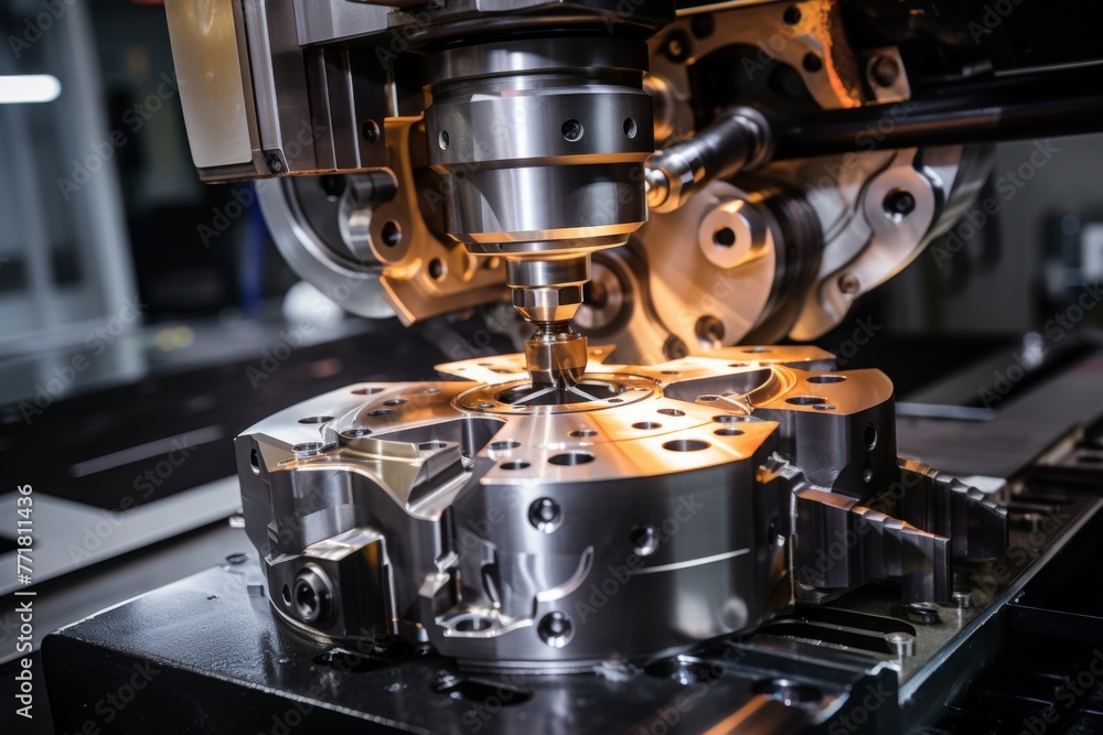 Precision and craftsmanship embodied in a pelletizing die against a backdrop of bustling industrial activity Precision and craftsmanship embodied in a pelletizing die against a backdrop of bustling industrial activity