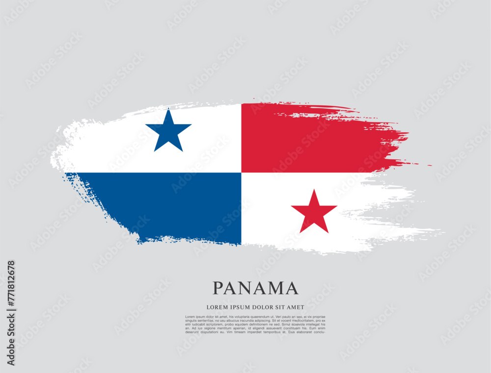 Obraz premium Flag of Panama, vector illustration 