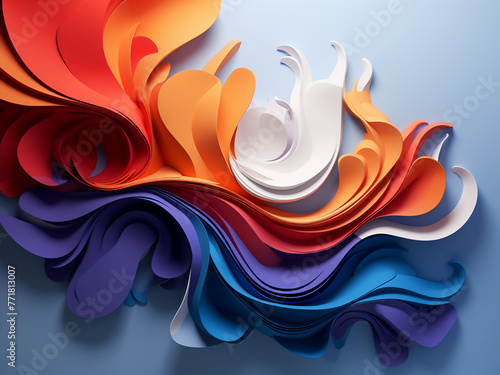 Embark on a journey through abstract realism with a paper-cut background for versatile designs.