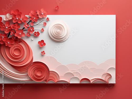 Experience the charm of paper art in a 3D abstract design, tailored for prints and decorations.