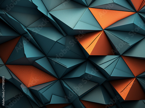 Geometric tech patterns in a 3D illustration create a textured wallpaper for sporty themes.