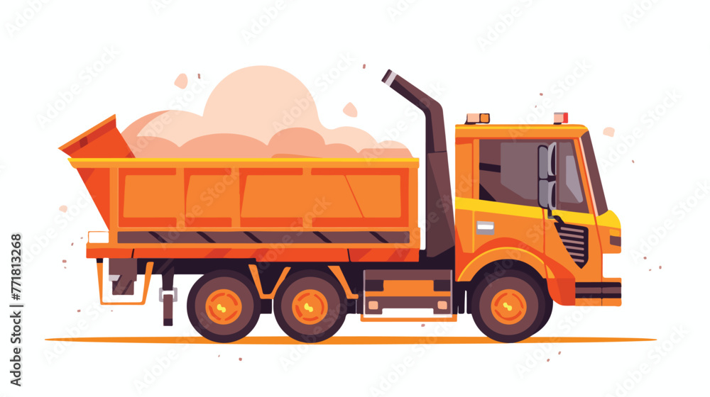 Cargo truck vehicle flat cartoon vactor illustratio