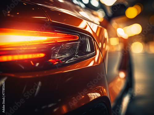 Explore the dynamic interplay of lights in this abstract and blurred car background.