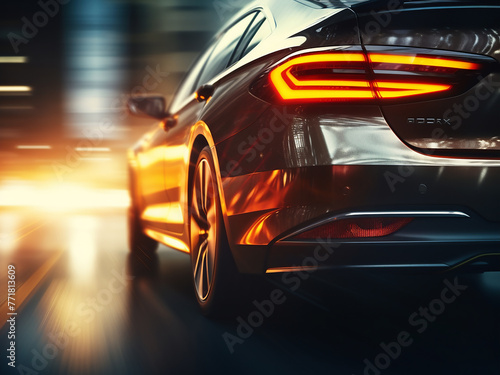 Dive into the mysterious atmosphere of car lights depicted in a blurred background.