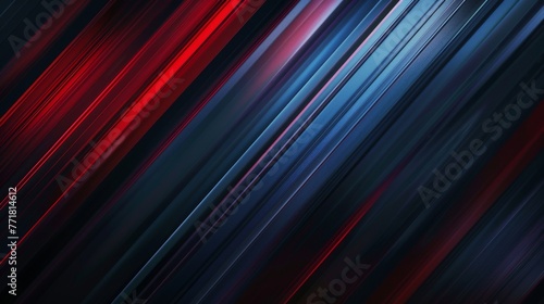 Abstract red and blue streaks in diagonal motion for creative background. Sleek blue and red light patterns for vibrant wallpaper.