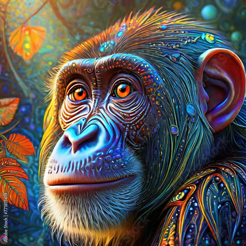 gros plan d'un chimpanzé