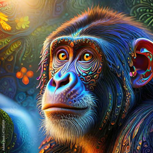 gros plan d'un chimpanzé