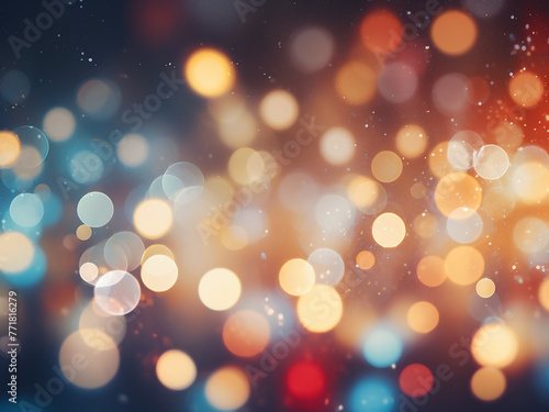 Party lights cast circular, colorful bokeh across the scene