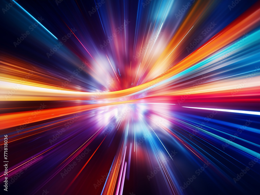 Abstract speed motion blur adds energy to colorful textures.