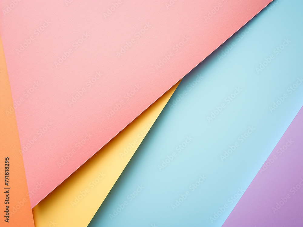 Colorful pastel paper offers space for text and images in a creative layout.