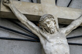 Jesus on the Cross. Outside the Church of Saint Giles (Kirche St. Ägyd) in Gumpendorf, Vienna.