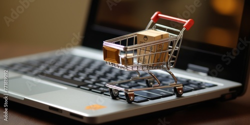 ordering and delivering goods online shopping cart laptop Generative AI