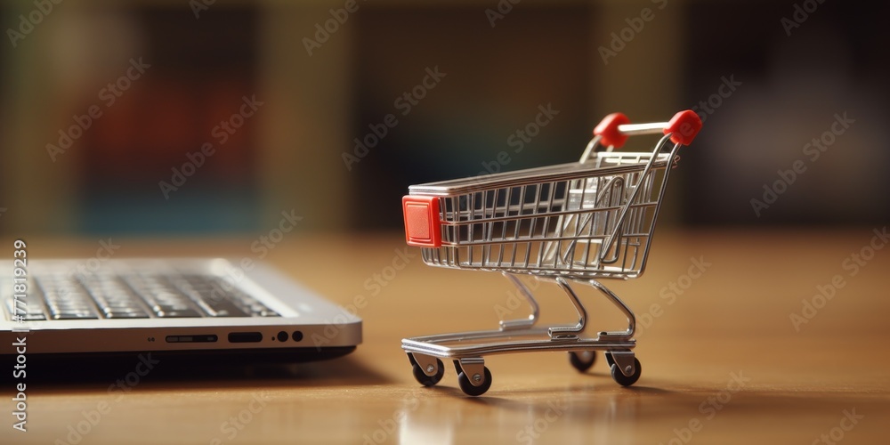 ordering and delivering goods online shopping cart laptop Generative AI