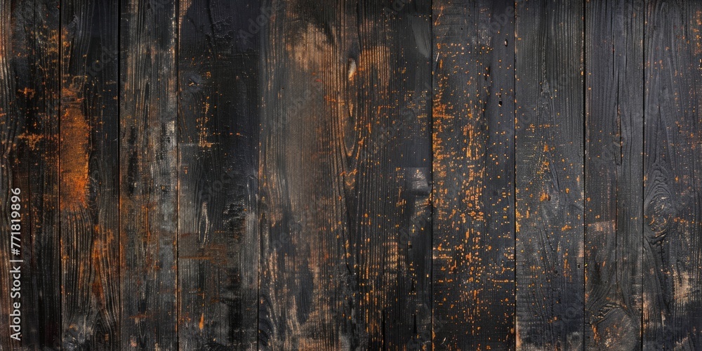 Naklejka premium Detailed shot capturing burnt wood texture, showcasing its weathered character and rugged beauty.