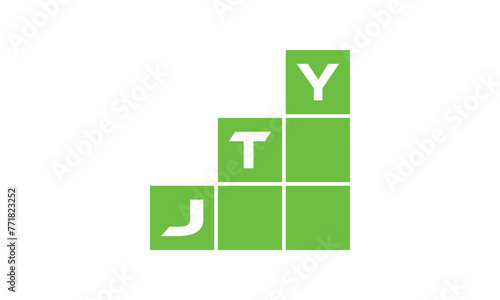 JTY initial letter financial logo design vector template. economics, growth, meter, range, profit, loan, graph, finance, benefits, economic, increase, arrow up, grade, grew up, topper, company, scale photo