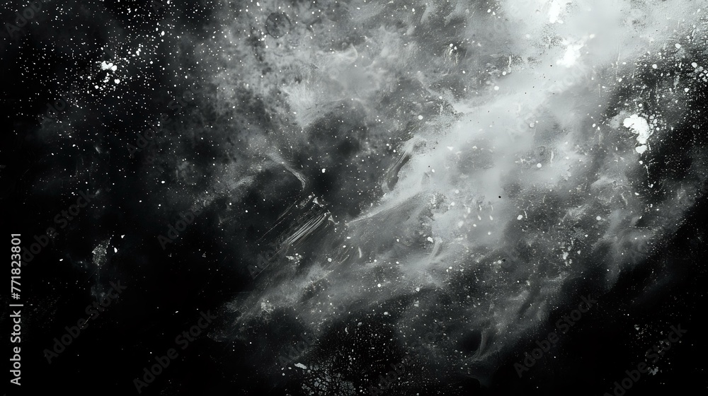 white dust and scratches on a black background. The texture of dirt on the glass. white dust and scratches on a black background. The texture of dirt on the glass.