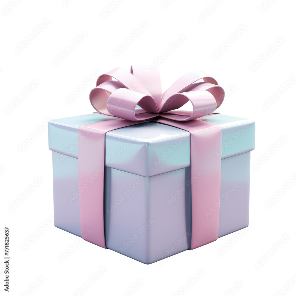 White gift box with pink ribbon on transparent background wedding ceremony supply White gift box with pink ribbon on transparent background wedding ceremony supply