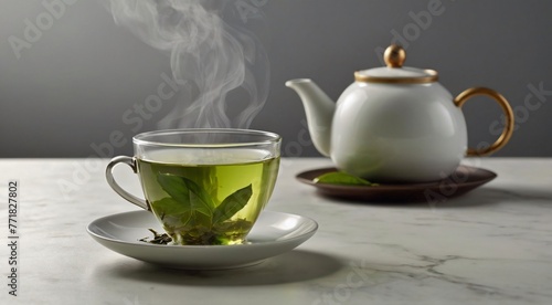"Steeped Serenity: A Cup of Green Tea" 