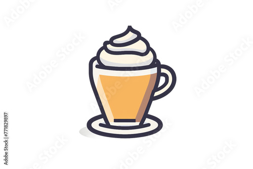 cappuccino coffee drink cup on transparent background