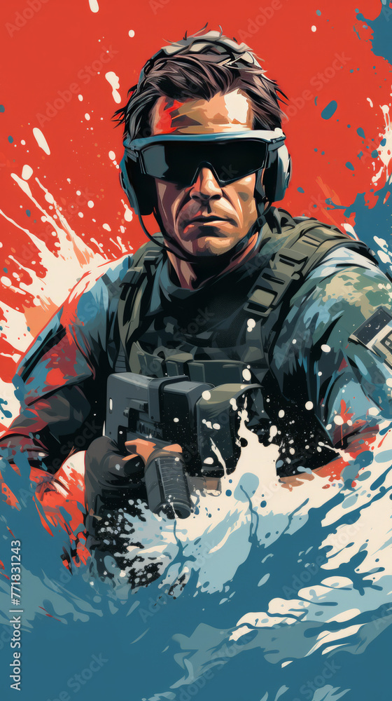 Futuristic Soldier in Combat Gear
Futuristic Soldier in Combat Gear