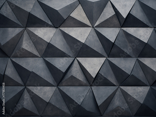 Engage with the abstract geometry gracing the surface of a concrete wall.