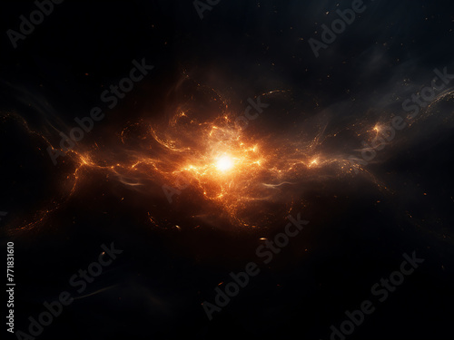 Witness abstract light flares against a black background, perfect for designers.