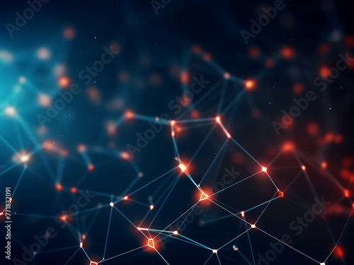 Wallpaper Mural Dark background highlights polygonal space with connections. Torontodigital.ca