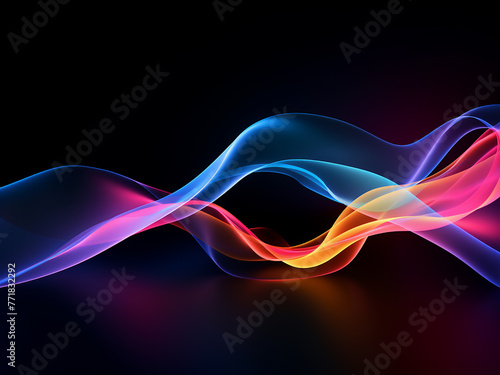 Vector illustration presents fluid rainbow-style wave lines.