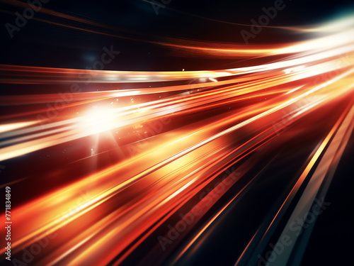 Speed-driven motion paints streaks of light and stripes.