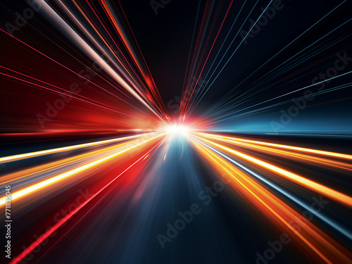 Speed-driven motion creates streaks of light over dark.