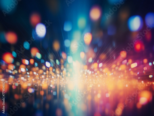 Blurred lights create colorful abstract background.